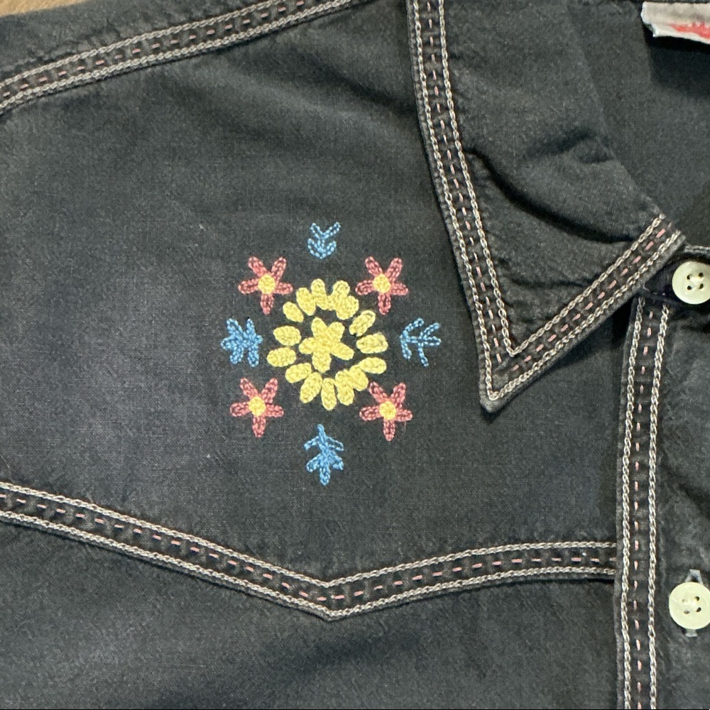 Levi's Vintage Clothing (LVC) Rockers Chambray Embroidered Western Shirt - M - Picture 4 of 10